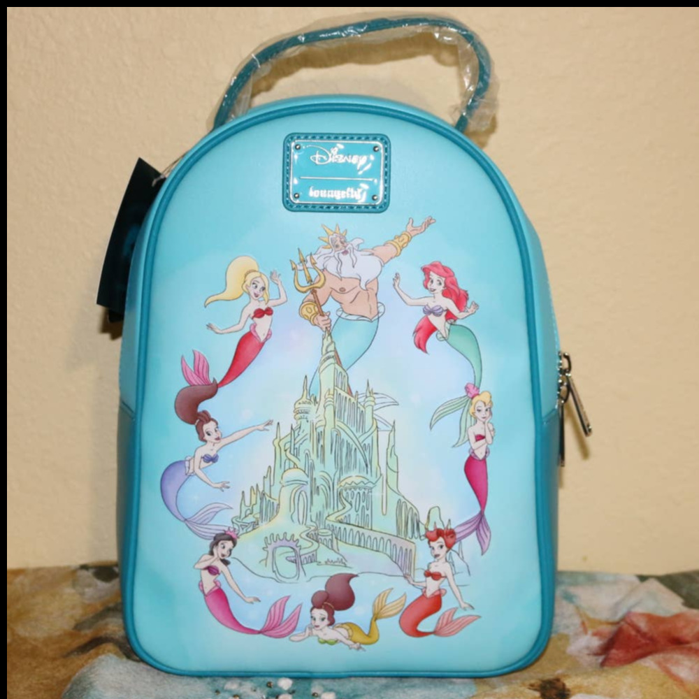 Loungefly Disney The Little Mermaid Ariel & Family Atlantica Castle Backpack